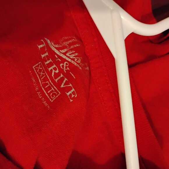 Men's Red XXL Hustle and Thrive Vintage Hip Hop Streetweat T-Shirt - Picture 2 of 4